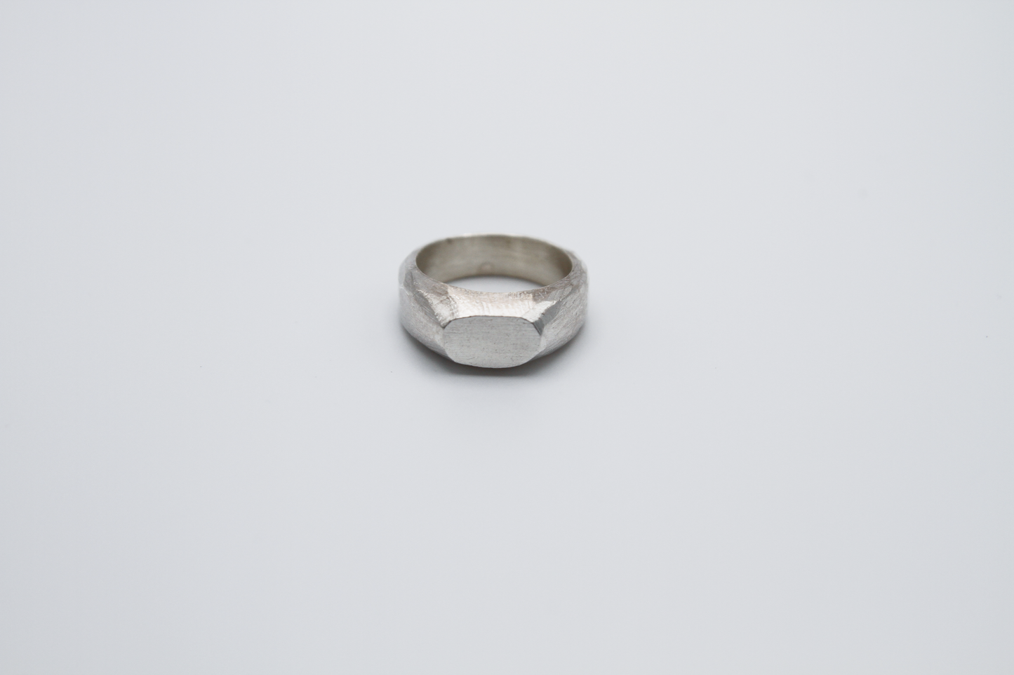 The Pinky Signet Ring. 925 Solid Sterling Silver Chunky Ring band hand made in the United Kingdom. This is a classic signet ring with a blank face to be worn on the pinky finger of the left or right hand. For all genders and ring sizes.