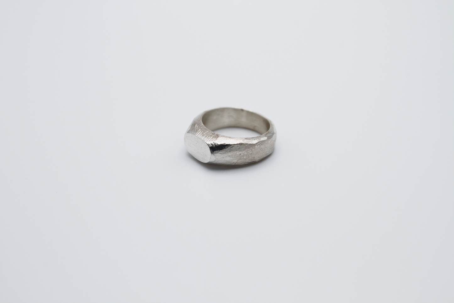 The Pinky Signet Ring. 925 Solid Sterling Silver Chunky Ring band hand made in the United Kingdom. This is a classic signet ring with a blank face to be worn on the pinky finger of the left or right hand. For all genders and ring sizes.