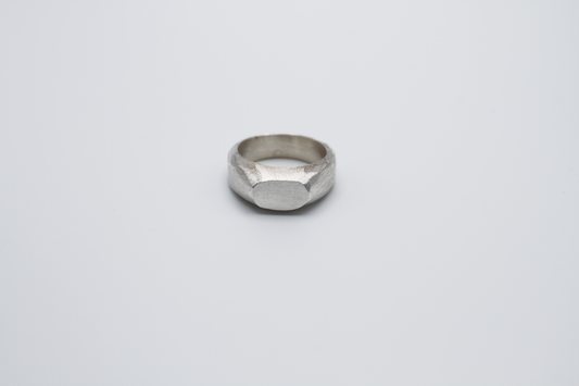 The Pinky Signet Ring. 925 Solid Sterling Silver Chunky Ring band hand made in the United Kingdom. This is a classic signet ring with a blank face to be worn on the pinky finger of the left or right hand. For all genders and ring sizes.